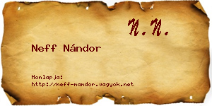 Neff Nándor névjegykártya