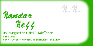 nandor neff business card
